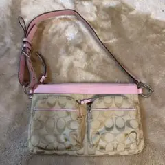 Coach ショルダーバッグ ベージュ/ピンク