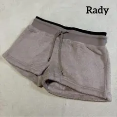 ⑪レディーファーショートパンツフェイクファーピンクベージュルームウェア部屋着ボア