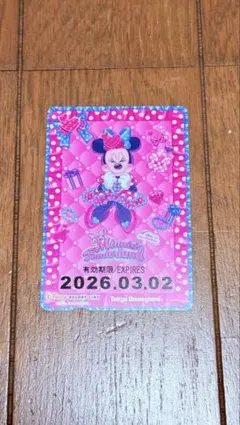 リゾラフリーきっぷ 「ミニーのファンダーランド」デザイン　ミニーの日付け入り