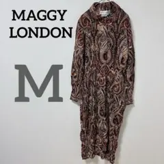 MAGGY LONDON 【M】ペイズリー柄 シャツワンピース ワンピース