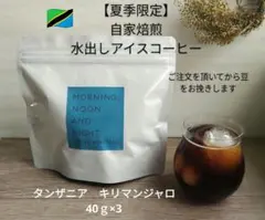 【期間限定　自家焙煎】約3L分 水出しアイスコーヒ― キリマンジャロ40ｇ×3のサムネイル