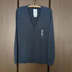 ユニクロ エクストラファインメリノ Vネックカーディガン 男女兼用 L