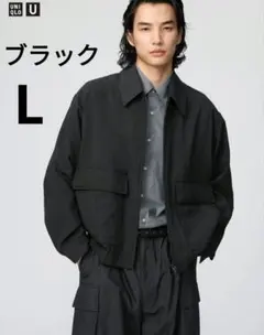 ショートブルゾン　L　黒　UNIQLOU