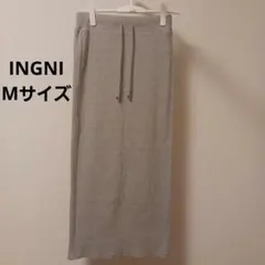 INGNI リブロングタイトスカート グレー M