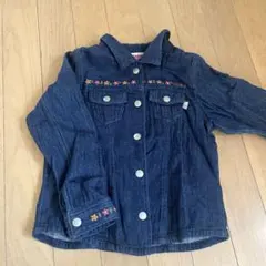 ミキハウス 花柄刺繍 ダークデニムジャケット 110