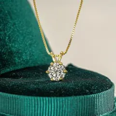 【ベネチアチェーン/送料無料】大粒ダイヤモンドＣＺペンダントネックレスgld