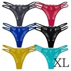 ❤6枚セット❤Tバック ショーツ レース レディース 下着 XLサイズ