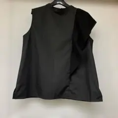 タイプライターアシメスリーブブラウス ノースリブラウス
