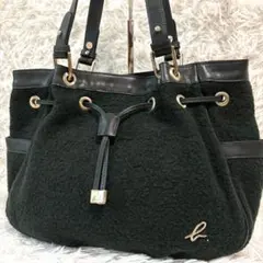 ✨極美品/希少色✨アニエスベーボヤージュ トートバッグ ボア ロゴ金具 切り替え