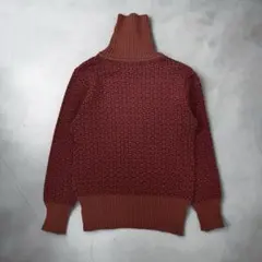 VINTAGE 幾何学模様 タートルネック ニット セーター 赤 cityboyのサムネイル