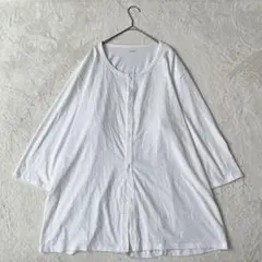 ユニクロ|メンズ・エアリズム前あきクルーネックTシャツ【3L】8分袖 ホワイトのサムネイル