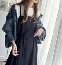 classicalelf ツイードキャミロングワンピース　ブラック　 Lサイズ