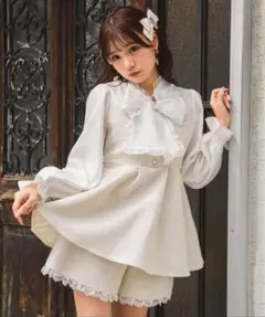 【ブローチ有】ROJITA BIGリボンツイードセットアップ