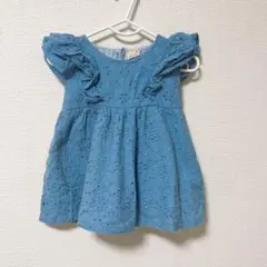 petit main フリル刺繍ドレス 100