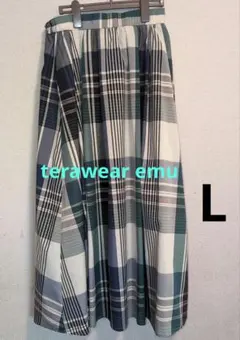 試着のみ　terawear emu チェック柄スカート　 L
