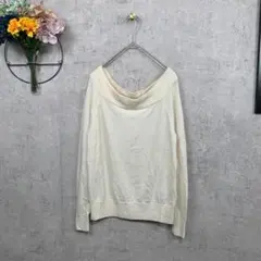【美品古着】UNIQLO ニット セーター M アイボリー 無地 毛100％