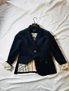 バーバリーロンドンネイビー コーデュロイ テーラードジャケット