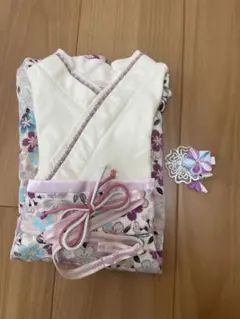 スウィートマミー　袴ロンパース　オフホワイト　お宮参り　80 髪飾り付き