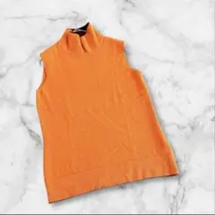 ジョルジュレッシュ　ノースリーブニット　カシミヤ100% オレンジ　Sサイズ