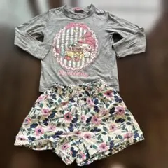 マイメロディ長袖カットソー120cmと花柄ショートパンツ110cmセット