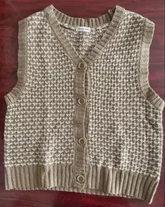 【サマンサモスモス】ブラウン ニットベスト ボタン付き