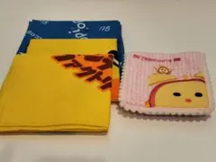 バンダナ4枚＆ポケットつきハンカチタオル1枚