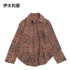 伊太利屋　シャツ　ヒョウ　レオパード　アニマル　袖ジップ　ストレッチ　ｌ