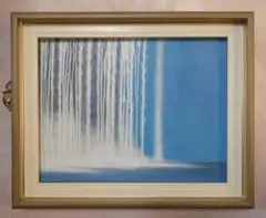 絵画 肉筆手描き 油彩　千住博「風景」 サイン　F8サイズ　額装済み 訳あり 絵画 肉筆手描き 油彩 千住博「風景」 サイン F8サイズ 額装