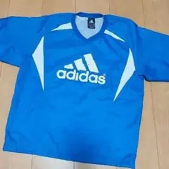 adidas 青 長袖 ピステ　160cm