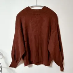 LOWRYS FARM ブラウン ニット セーター 長袖