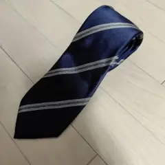azabu tailor 日本製 ネイビー ストライプ 就活 シルク ネクタイ
