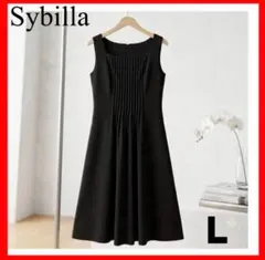 ★美品★ Sybilla ノースリーブ ワンピース Ｌサイズ Sybilla シビラ ロングワンピース ノースリーブ☆Lサイズ ☆ストレッチ