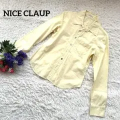 NICE CLAUP ナイスクラップ【コットン】イエローボタンシャツ　F