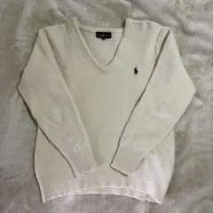 polo by Ralph Laurenウール100%ニットセーターM クリーム