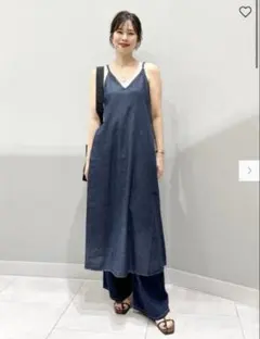 デニムキャミソールロングワンピース