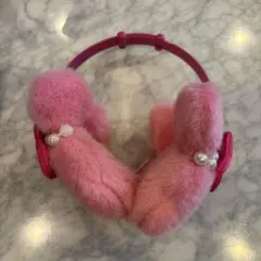 ピンクのファー耳あて・イヤーマフ