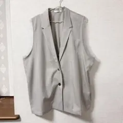 【新品未使用】【しまむら】ノースリーブベスト　ノースリーブジレ　ベージュ　3L