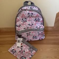 新品未使用　レスポートサック リュック バックパック　ポーチ付　ディズニー　花柄のサムネイル