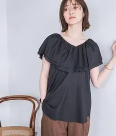 新品未使用タグ付★apart by lowrys ラッフルノースリーブブラウス
