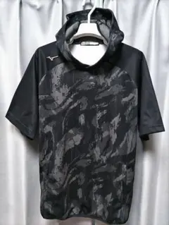 ミズノ　グローバルエリート　半袖 パーカー 黒　総柄