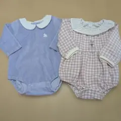 ベビー ロンパース 2枚セット 襟付き