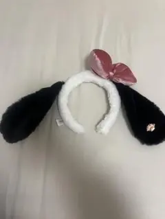 スヌーピー　カチューシャ ピンクリボン付き