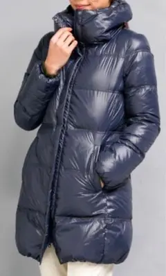 美品　超軽量ダウン　ルクールブラン　ネイビー　ダウンコート 紺色　le