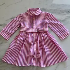 Ralph Lauren ピンクストライプ ワンピース 9M