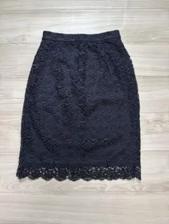UNIQLO ユニクロ レースタイトスカート ネイビー M