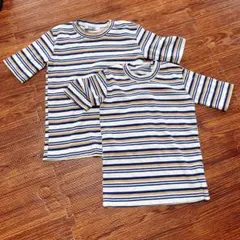 The lalala ストライプ Tシャツ LとM 兄弟リンク　おそろい