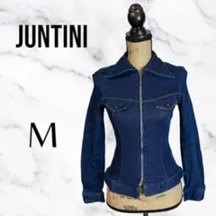 【JUNTINI】ジップアップデニムジャケット　クロップド丈　日本製　ストレッチ
