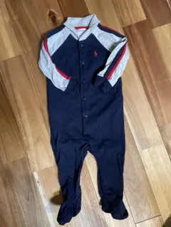 数回使用　Ralph Lauren ネイビー グレー カバーオール　9M