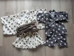 水玉模様 甚平 浴衣 セット　お揃いコーデ