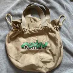 mellow APARTMENT 巾着バッグ ベージュ